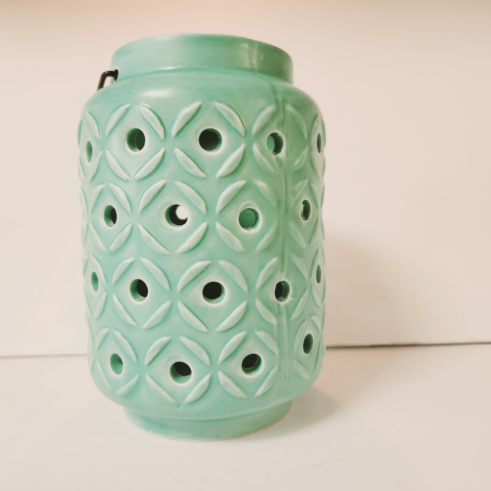 Green Lantern Candle Votive With Handle